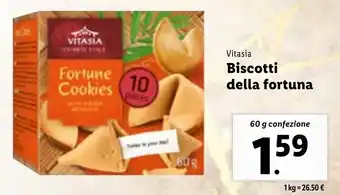 Lidl Vitasia Biscotti della fortuna 60 g confezione offerta