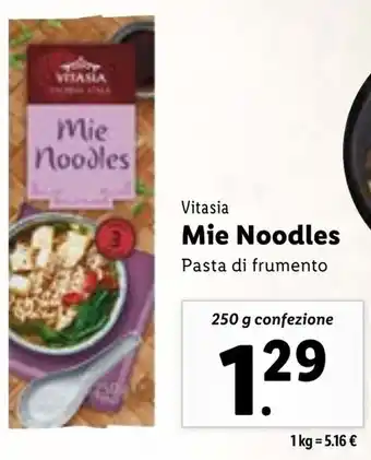 Lidl Vitasia Mie Noodles Pasta di frumento 250 g confezione offerta