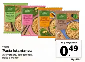 Lidl Vitasia Pasta istantanea 85 g confezione offerta
