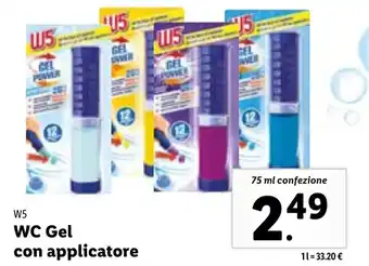 Lidl W5 WC Gel con applicatore 75 ml confezione offerta