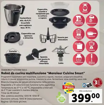 Lidl SILVERCREST KITCHEN TOOLS Robot da cucina multifunzione "Monsieur Cuisine Smart" offerta