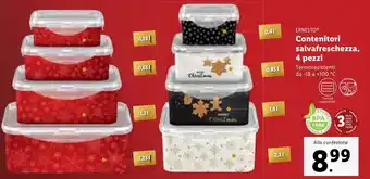 Lidl ERNESTO Contenitori salvafreschezza, 4 pezzi offerta