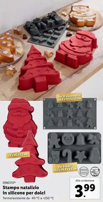 Lidl ERNESTO Stampo natalizio in silicone per dolci offerta