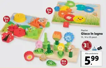 Lidl Playtive Gioco in legno 13, 14 o 25 pezzi offerta