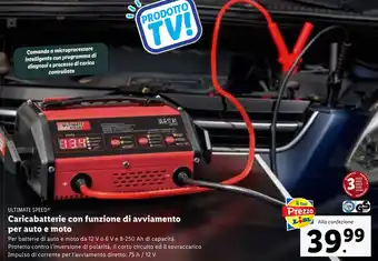 Lidl ULTIMATE SPEED Caricabatterie con funzione di avviamento per auto e moto offerta