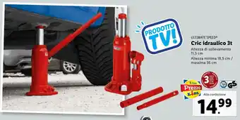 Lidl ULTIMATE SPEED Cric idraulico 3t offerta