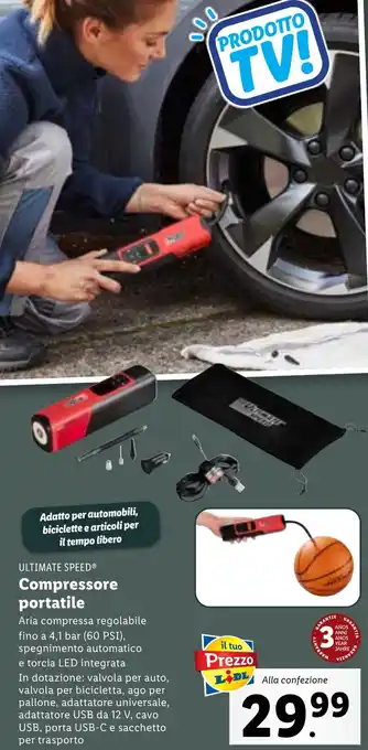 Lidl ULTIMATE SPEED Compressore portatile offerta
