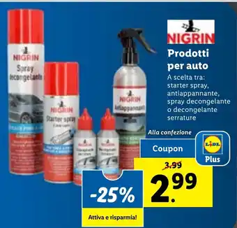 Lidl NIGRIN Prodotti per auto offerta