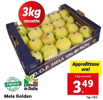 Lidl Mele Golden 3 kg cassetta offerta