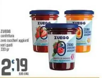 Ottimo Market ZUEGG confettura zero zuccheri aggiunti vari gusti 220 gr offerta