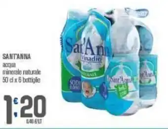 Ottimo Market SANT'ANNA acqua minerale naturale 50 cl x 6 bottiglie offerta