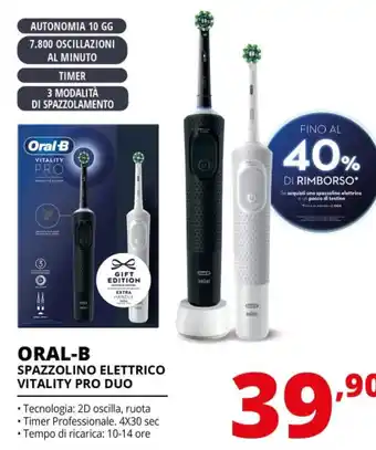 Comet Oral b spazzolino elettrico vitality pro duo offerta