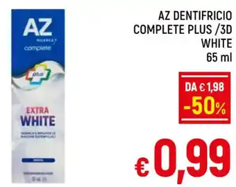 A&O AZ DENTIFRICIO COMPLETE PLUS/3D WHITE 65 ml offerta