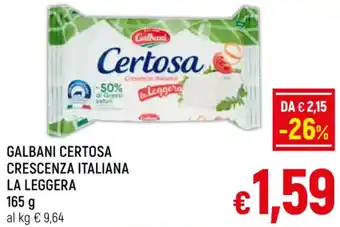 A&O GALBANI CERTOSA CRESCENZA ITALIANA LA LEGGERA 165 g offerta
