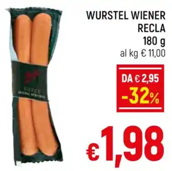 A&O WURSTEL WIENER RECLA 180 g offerta