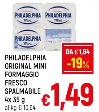 A&O PHILADELPHIA ORIGINAL MINI FORMAGGIO FRESCO SPALMABILE 4x 35 g offerta