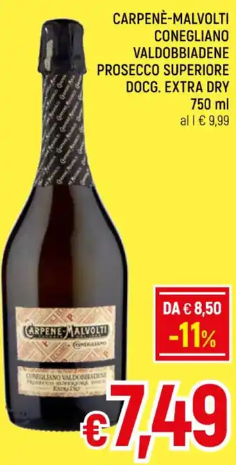A&O CARPENÈ-MALVOLTI CONEGLIANO VALDOBBIADENE PROSECCO SUPERIORE DOCG. EXTRA DRY 750 ml offerta