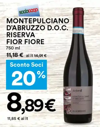 Coop MONTEPULCIANO D'ABRUZZO D.O.C. RISERVA FIOR FIORE 750 ml offerta