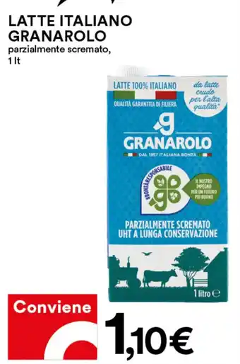 Coop LATTE ITALIANO GRANAROLO parzialmente scremato, 1 lt offerta