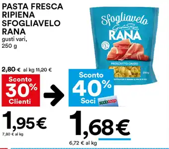Coop PASTA FRESCA RIPIENA SFOGLIAVELO RANA gusti vari, 250 g offerta