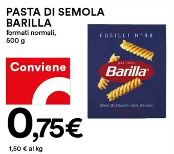 Coop PASTA DI SEMOLA BARILLA formati normali, 500 g offerta
