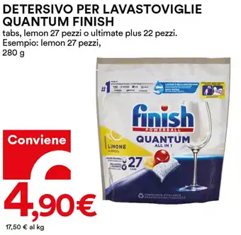 Coop DETERSIVO PER LAVASTOVIGLIE QUANTUM FINISH 280 g offerta
