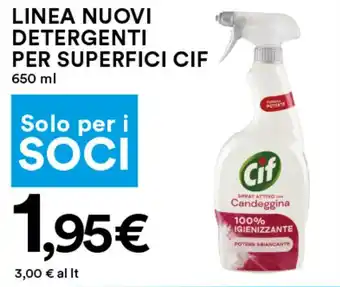 Coop LINEA NUOVI DETERGENTI PER SUPERFICI CIF 650 ml offerta