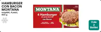 Coop HAMBURGER CON BACON MONTANA surgelati, 4 pezzi, 400 g offerta