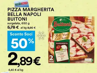 Coop PIZZA MARGHERITA BELLA NAPOLI BUITONI surgelata, 650 g offerta