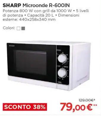 Coop SHARP Microonde R-600IN offerta