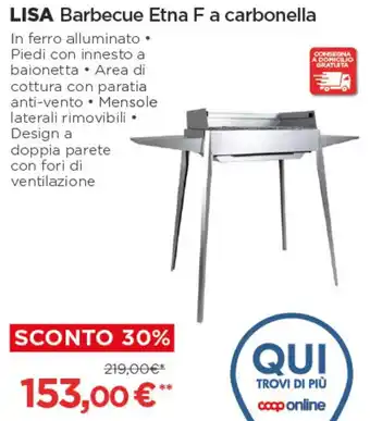 Coop LISA Barbecue Etna F a carbonella offerta