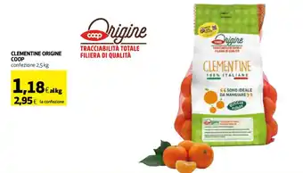 Coop CLEMENTINE ORIGINE COOP confezione 2,5 kg offerta