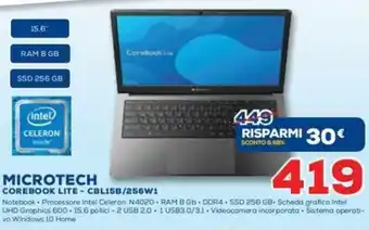Euronics Microtech Corebook Lite - CBL15B/256W1 offerta