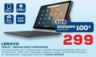 Euronics Lenovo Tablet - Ideapad Duet Chromebook offerta