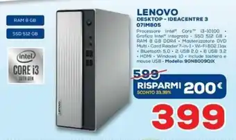 Euronics Lenovo Desktop - Ideacentre 3 07IMB05 offerta