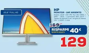 Euronics hp Monitor -24F Argento offerta