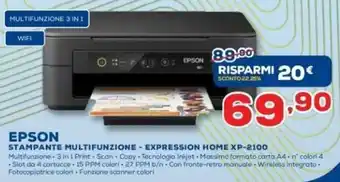 Euronics Epson Stampante Multifunzione - Expression Home XP-2100 offerta