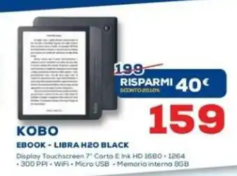 Euronics Kobo Ebook - Libra H20 Black offerta