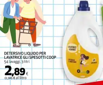 Coop DETERSIVO LIQUIDO PER LAVATRICE GLI SPESOTTI COOP 54 lavaggi, 3 litri offerta