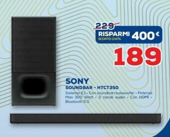 Euronics Sony Soundbar - HTCT350 offerta