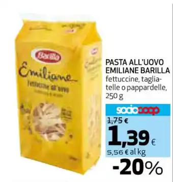 Coop PASTA ALL'UOVO EMILIANE BARILLA 250 g offerta