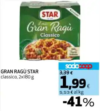 Coop GRAN RAGÙ STAR classico, 2x180 g offerta