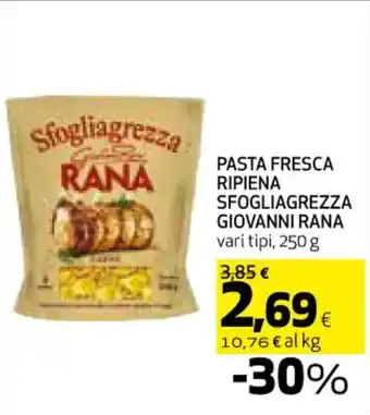 Coop PASTA FRESCA RIPIENA SFOGLIAGREZZA GIOVANNI RANA vari tipi, 250 g offerta