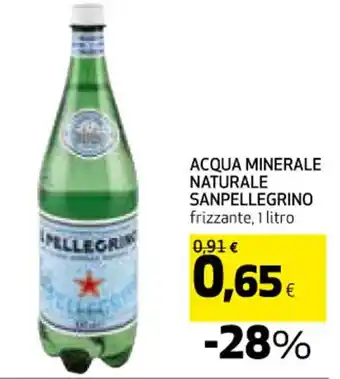 Coop ACQUA MINERALE NATURALE SANPELLEGRINO frizzante, 1 litro offerta