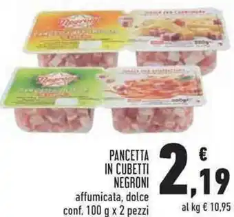 Conad Margherita Negroni Pancetta in Cubetti 100g x 2pz offerta