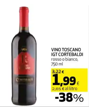 Coop VINO TOSCANO IGT CORTEBALDI rosso o bianco, 750 ml offerta