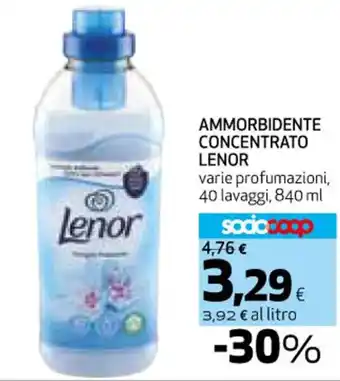 Coop AMMORBIDENTE CONCENTRATO LENOR varie profumazioni, 40 lavaggi, 840 ml offerta