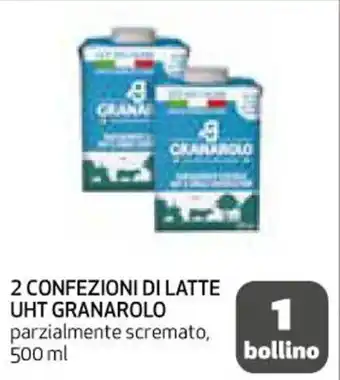 Coop 2 CONFEZIONI DI LATTE UHT GRANAROLO parzialmente scremato, 500 ml offerta