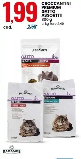 Eurospin Radames croccantini premium gatto assortiti offerta