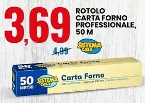 Eurospin Sistema casa rotolo carta forno professionale, 50 m offerta